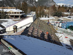 Installing the SRP AirOutshield Breathable Underlay for Sloped Roofs at Banff Mineral Springs Hospital AB